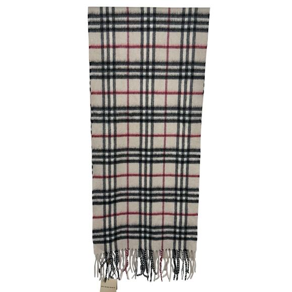 NWT Burberry Nova Check 100% Scottish Cashmere Iconic Rectangle Fringe Scarf - Picture 10 of 16